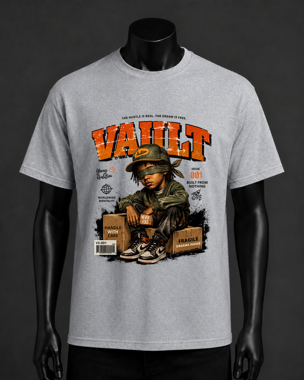 Never Fold Graphic Tee – Gray