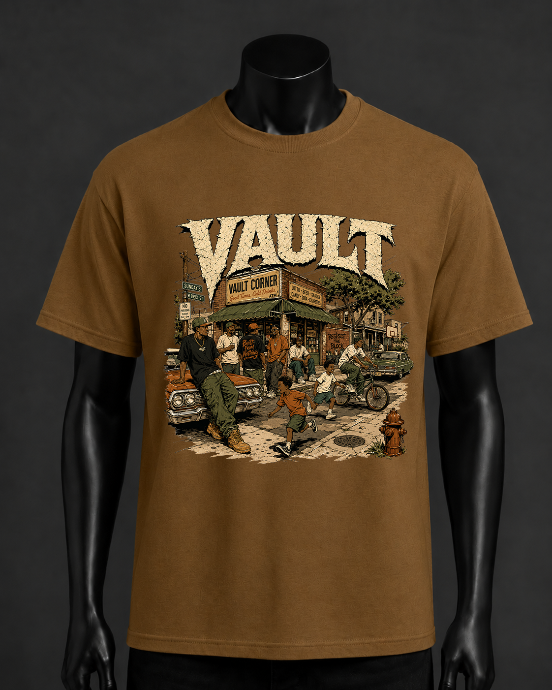 On the Block Graphic Tee – Brown