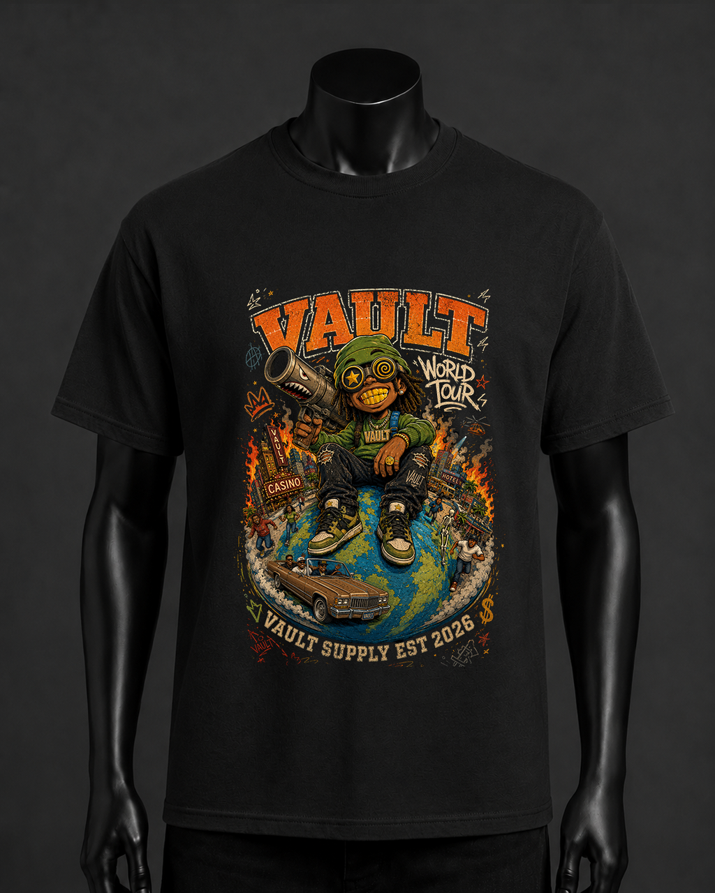 World Tour Graphic Tee – Black