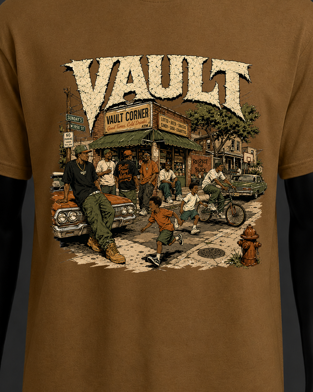 On the Block Graphic Tee – Brown