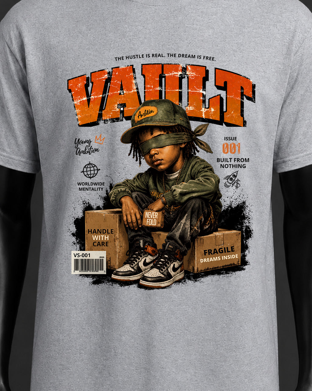 Never Fold Graphic Tee – Gray