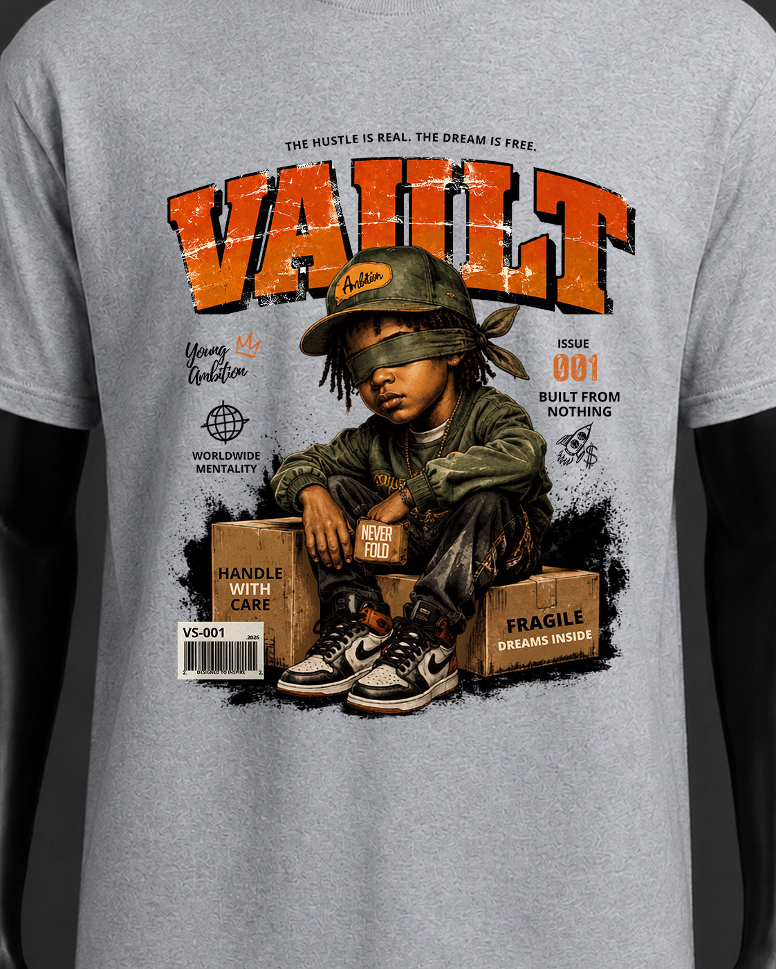 Never Fold Graphic Tee – Gray