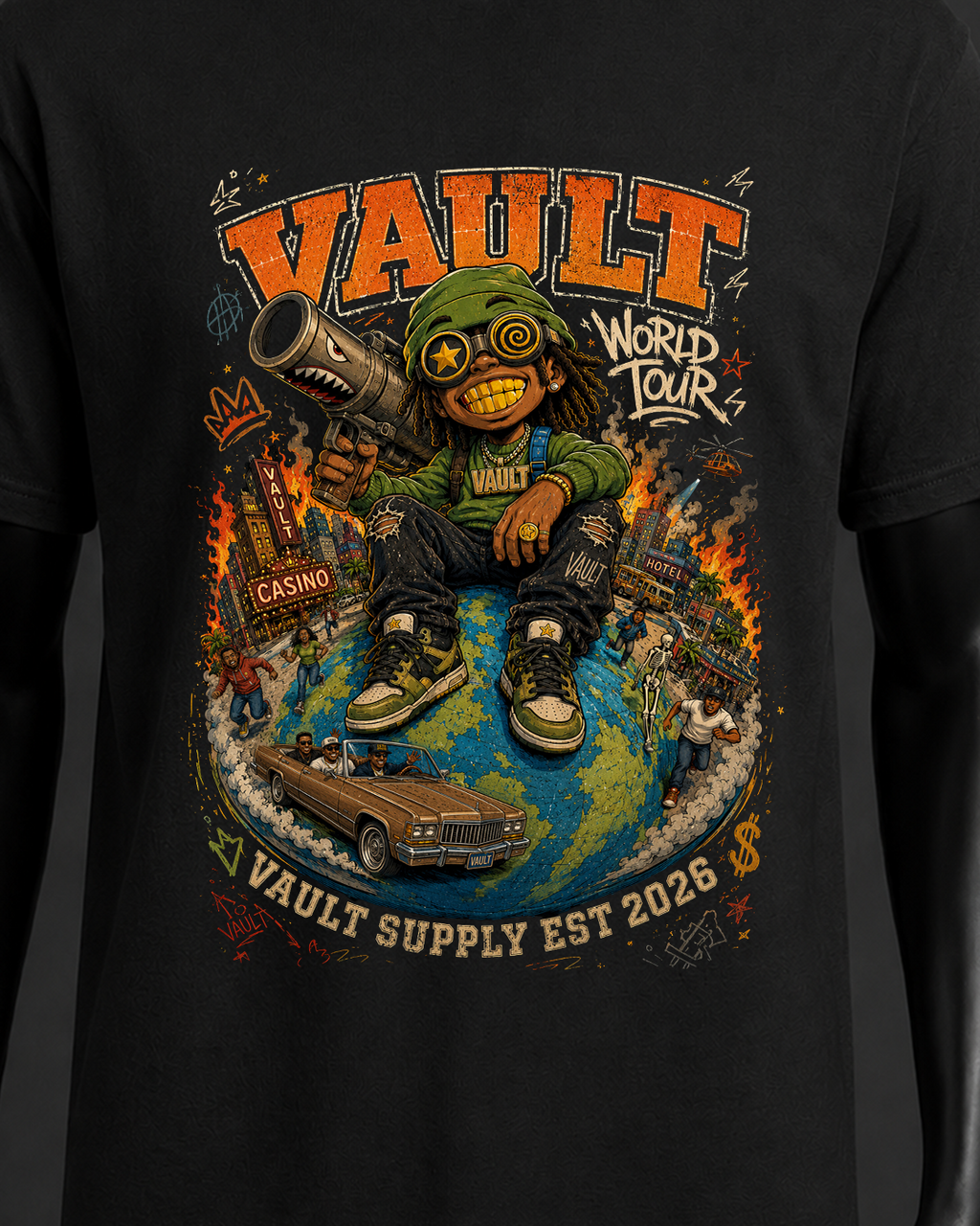 World Tour Graphic Tee – Black